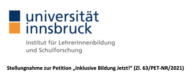 Das Bild zeigt den Screenshot der Stellungnahme zur Petition von Prof. Thomas Hoffmann, Universität Innsbruck,
Institut für Lehrerbildung und Schulforschung. Bild enthält Link zur Stellungnahme.